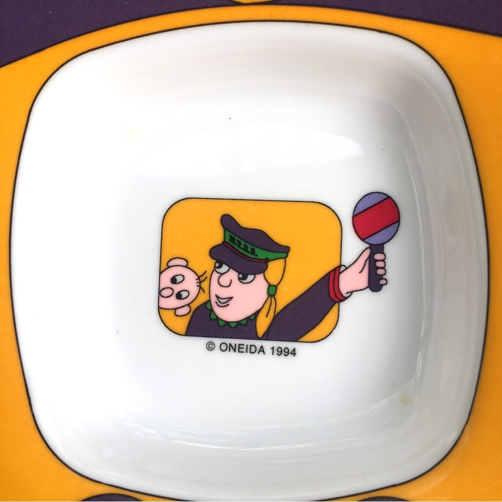 Oneida Melamine Childrens Meal Plate Set of 3 Railroad Choo Choo Train Vtg 1994 - Picture 4 of 8